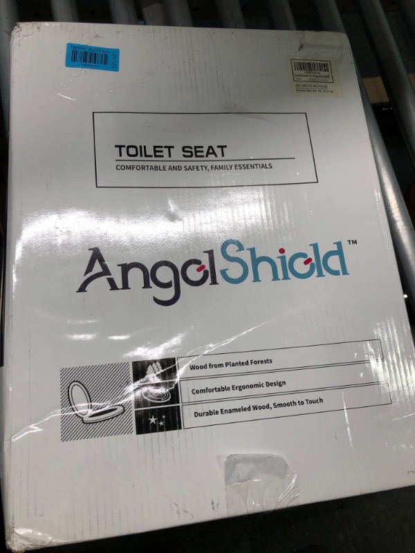 Photo 4 of Angel Shield Marble Toilet Seat Durable Molded Wood with Quiet Close,Easy Clean?Quick-Release Hinges (Elongated,Black Marble) Elongated-18.5” Black Marble-Elongated