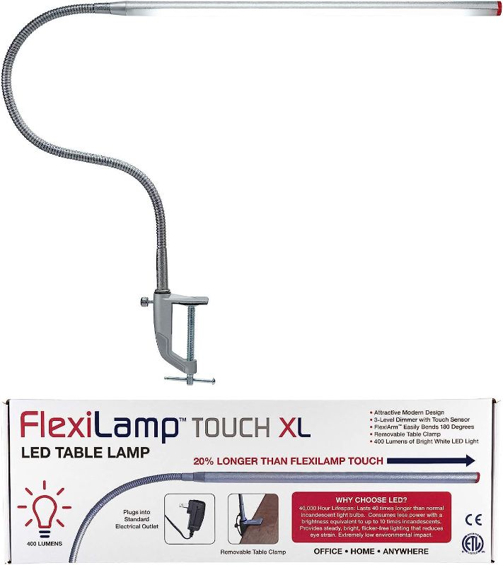 Photo 1 of Americanails FlexiLamp Touch XL - LED Table Desk Lamp - Removable Clamp - Adjustable Lighting for Nail Stations - Manicure Table Light - Flexible Arm – 3 Brightness Levels - Touch Sensor - 400 Lumens