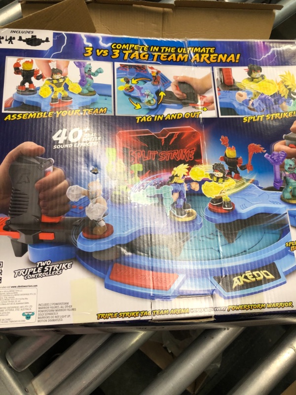 Photo 1 of Legends of Akedo Powerstorm Triple Strike Tag Team Arena with 40+ Battle Sound Effects, Light Up Scoreboard and 2 Battling Warriors Exclusive to The playset