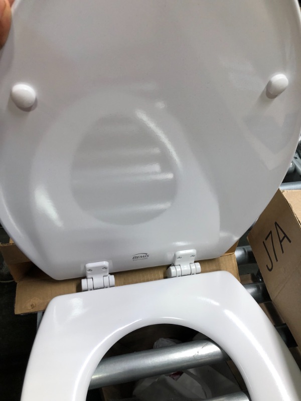 Photo 4 of Bemis 1500EC 390 Lift-Off Wood Elongated Toilet SEAT, Cotton White