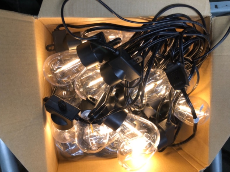 Photo 4 of addlon 48 FT Outdoor String Lights Commercial Grade Weatherproof Strand, 16 Edison Vintage Bulbs(1 Spare), 15 Hanging Sockets, ETL Listed Heavy-Duty Decorative Christmas Lights for Patio Garden
