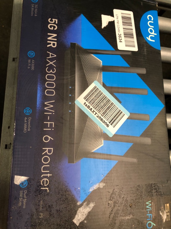 Photo 2 of Cudy 2023 New 5G NR SA NSA AX3000 WiFi 6 CPE Router, AX3000 Dual SIM 5G Cellular Router, Qualcomm IPQ5018, SDX62, 4 x 4 MIMO, Detachable Antennas, Band Lock, VPN, Zerotier, Cloudflare, P5 **NEW**