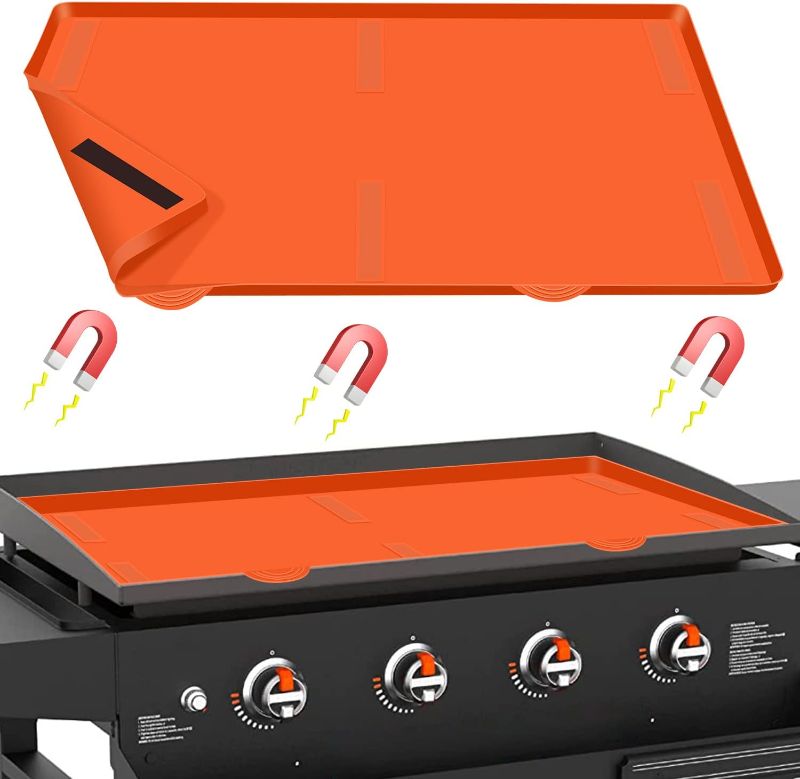 Photo 1 of 36" Griddle Mat Silicone for Blackstone, Magnetic Protective Cover Mats Blackstone Griddle Top Covers for Blackstone Protector Outdoor-Orange
