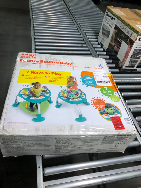 Photo 1 of Bright Starts Bounce Bounce Baby 2-in-1 Activity Center Jumper & Table - Playful Pond (Green), 6 Months+
--- Open Box --- 