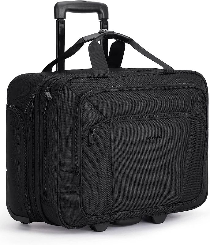 Photo 1 of BAGSMART Rolling Laptop Bag, 17.3 Inch Rolling Briefcase with Wheels for Men Women,Large Rolling Computer Bag for Work Travel Business,Black
