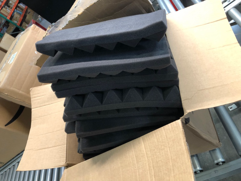Photo 1 of Acoustic Foam Panels - Pyramid Recording Studio Wedge Tiles - 2" X 12" X 12" Isolation Treatment for Walls and Ceiling 