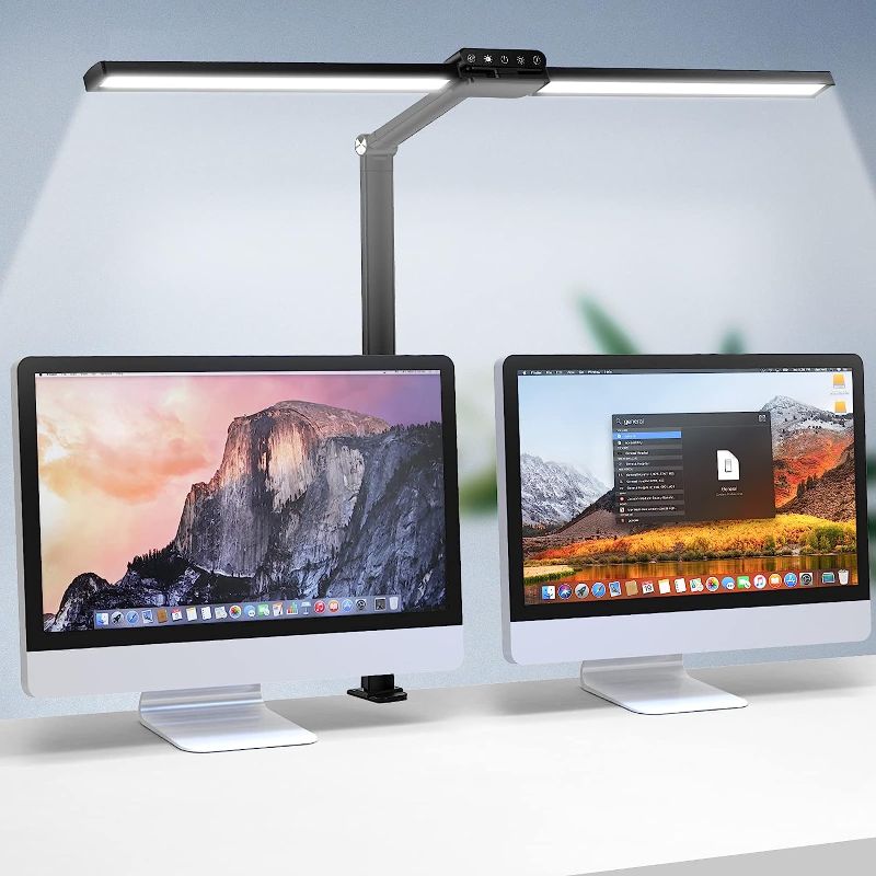 Photo 1 of LED Desk Lamp for Office Home, Eye-Caring Architect Task Lamp,24W Double Head Desk Lamps with 25 Lighting Modes, Adjustable Flexible Gooseneck for Workbench Drafting Reading Study Monitor Studio
