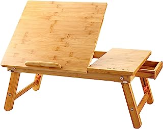 Photo 1 of Bamboo Laptop Desk, Lap Desk for Laptop with Mouse Pad, Laptop Table for Bed Sofa, Laptop Stand for Lap
