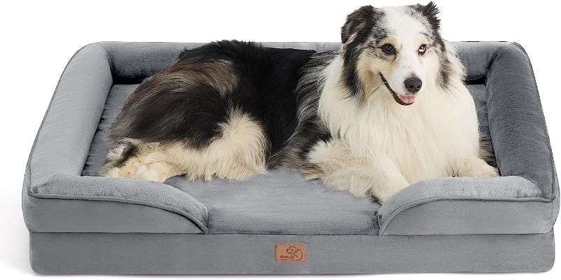 Photo 1 of Bedsure Orthopedic Dog Bed for Extra Large Dogs - XL Waterproof Dog Bed Medium, Foam Sofa with Removable Washable Cover, Waterproof Lining and Nonskid Bottom Couch, Pet Bed
