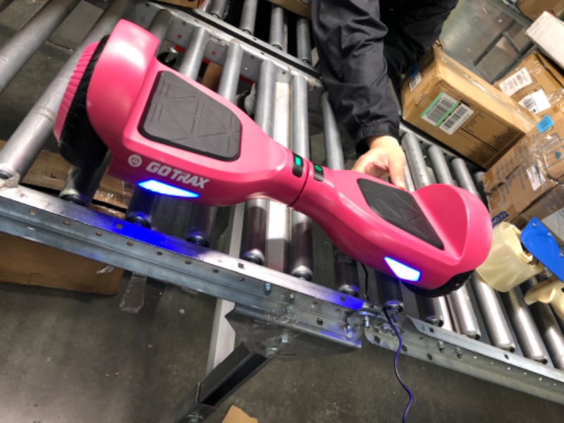 Photo 2 of Gotrax Edge Hoverboard with 6.5" LED Wheels & Headlight, Top 6.2mph & 2.5 Miles Range Power by Dual 200W Motor, UL2272 Certified and 50.4Wh Battery Self Balancing Scooters for 44-176lbs Kids Adults Pink