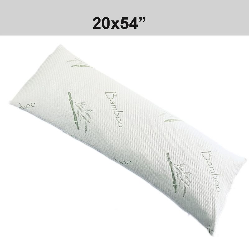 Photo 1 of  Full Body Pillow for Adults Shredded Memory Foam Long Pillow for Sleeping with Removable Bamboo Cover Firm Hug Pillows for Side and Back Sleepers 20x54