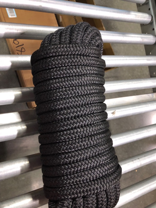 Photo 4 of Amarine Made 4-Pack 5/8" x 25' Double Braided Nylon Dock Lines 7700 lbs Breaking Strength (L: 25 ft. D: 5/8 inch Eyelet: 15 inch) 4 Pack of Marine Mooring Rope Boat Dock Lines 4 Pack 25ft black