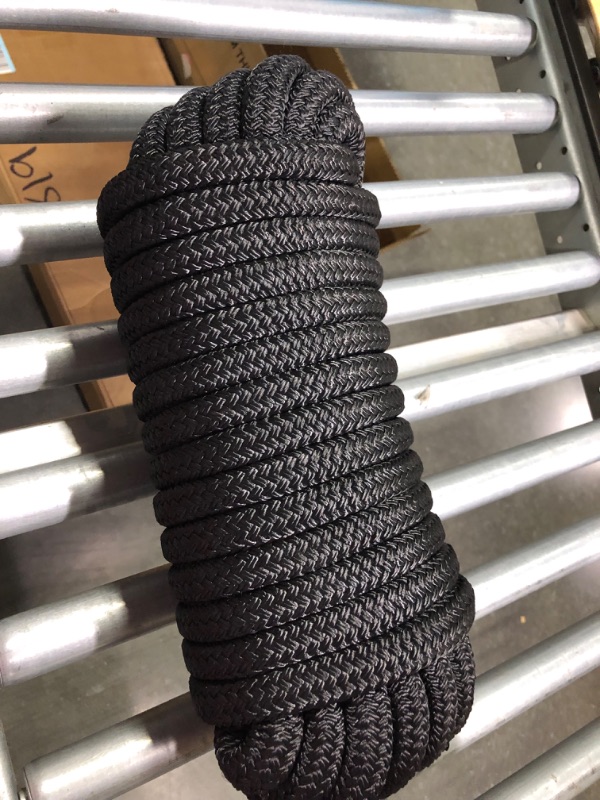 Photo 3 of Amarine Made 4-Pack 5/8" x 25' Double Braided Nylon Dock Lines 7700 lbs Breaking Strength (L: 25 ft. D: 5/8 inch Eyelet: 15 inch) 4 Pack of Marine Mooring Rope Boat Dock Lines 4 Pack 25ft black