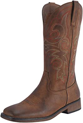 Photo 1 of SheSole Women's Fashion Western Cowgirl Cowboy Boots Wide Square Toe Mid Calf, 9.5