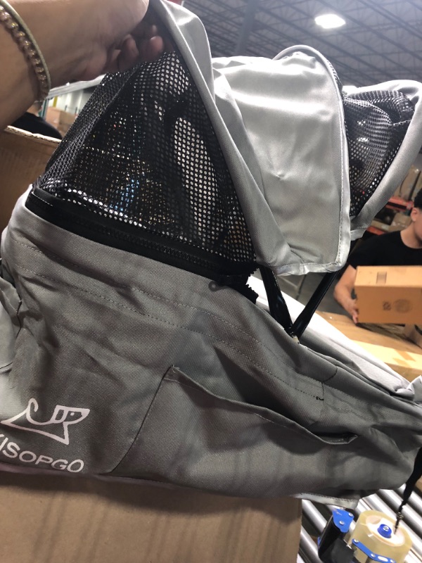 Photo 1 of SKISOPGO Dog Cat Pet Gear 3-in-1 Foldable Pet Stroller Detachable Carrier, Car Seat and Stroller with Push Button Entry for Small Pets gray