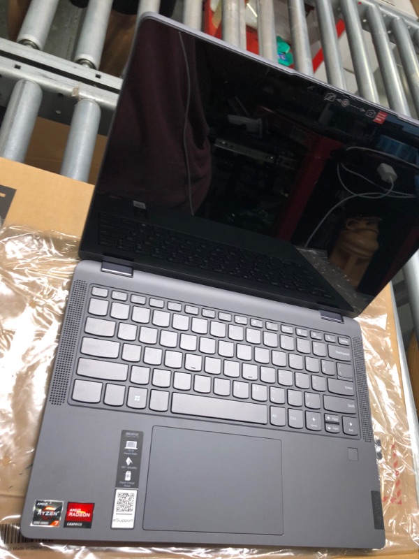 Photo 1 of Lenovo Flex 5 14" 2-in-1 Touchscreen Laptop - AMD Ryzen 7 5700U - 2240 x 1400 - Windows 11 16GB LPDDR4x 4266MHz RAM 512GB PCIe® 4.0x4 NVMe 2242 M.2 Solid State Drive 82R9000KUS— Charger Opened In Warehouse 