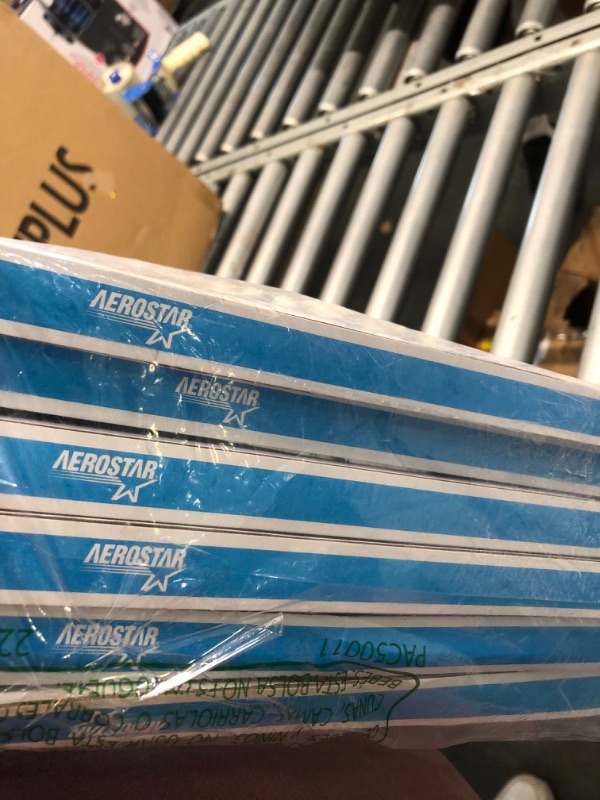 Photo 3 of Aerostar 16 3/8x21 1/2x1 MERV 8 Pleated Air Filter, AC Furnace Air Filter, 6 Pack (Actual Size: 16 3/8"x21 1/2"x3/4") 16 3/8x21 1/2x1 Filter——One has a small bent in it 