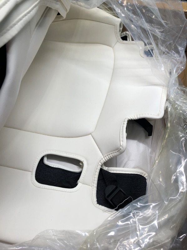 Photo 4 of Maysoo Tesla Y White seat Covers Nappa Leather Car Seat Covers,for Tesla Model Y 2023 2022 2021 2020 5 Seat All Season Car Seat Protector with Armrest Cover Accessories(White-Nappa,Model Y(Full Set)) white nappa model Y(full set)