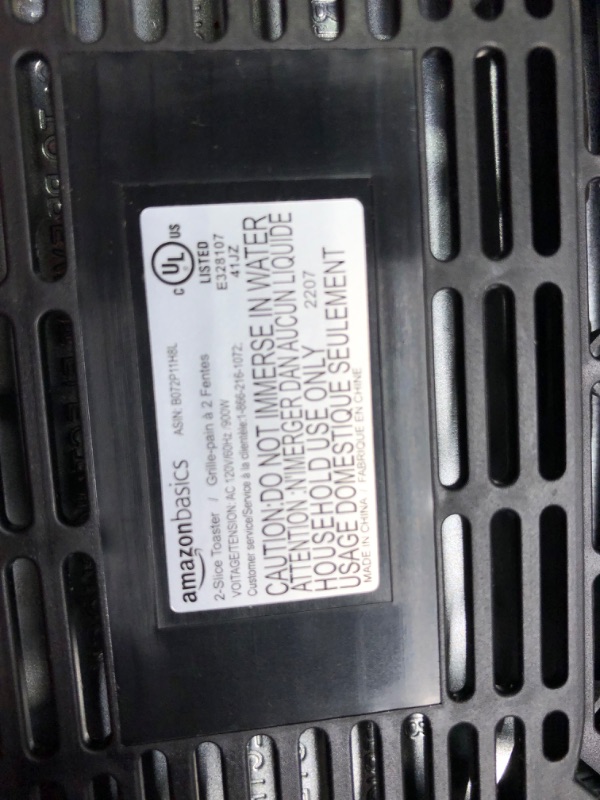 Photo 1 of Amazon Basics 2 Slice, Extra-Wide Slot Toaster with 6 Shade Settings, Black