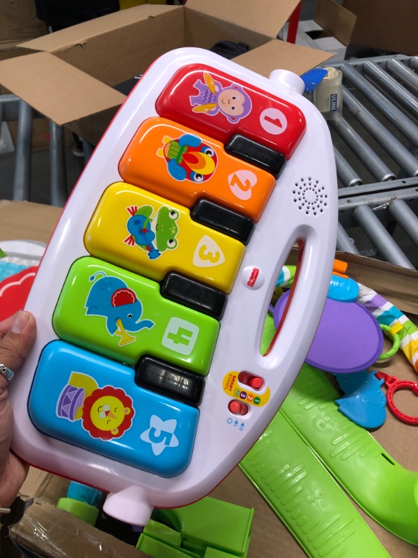 Photo 3 of Fisher-Price Deluxe Kick & Play Piano Gym, Baby Activity Playmat With Toy Piano, Lights, Music And Smart Stages Learning Content For Newborns And Up Kick 'n Play Piano - Frustration Free Packaging