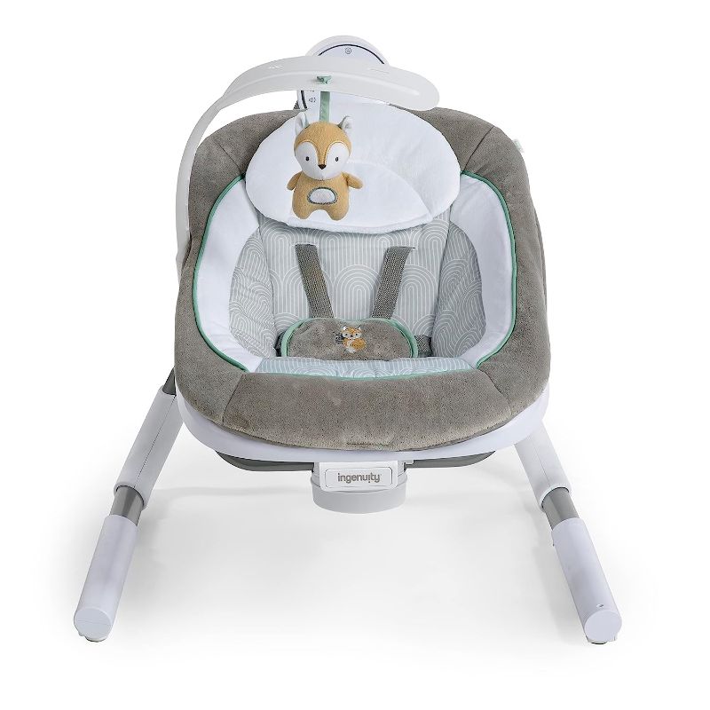 Photo 1 of Ingenuity Anyway Sway 5-Speed Multi-Direction Portable Foldable Baby Swing & Infant Seat with Vibrations, Nature Sounds, 0-9 Months 6-20 lbs (Ray)