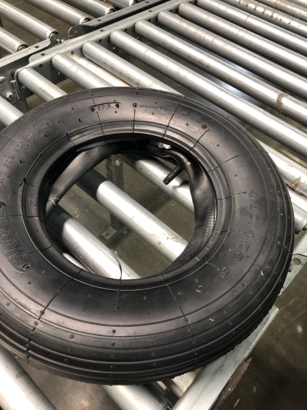 Photo 3 of 2-Set) AR-PRO 4.80/4.00-8" Tire and Inner Tube Set - Universal Replacement Tires and Inner Tubes with 15.5" Outer Tire Diameter and 4.80" Tire Width - Fits on Dollies, Trolleys, Wagons, and More