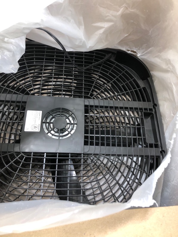 Photo 3 of Amazon Basics 3 Speed Box Fan, 20-Inch, Black
