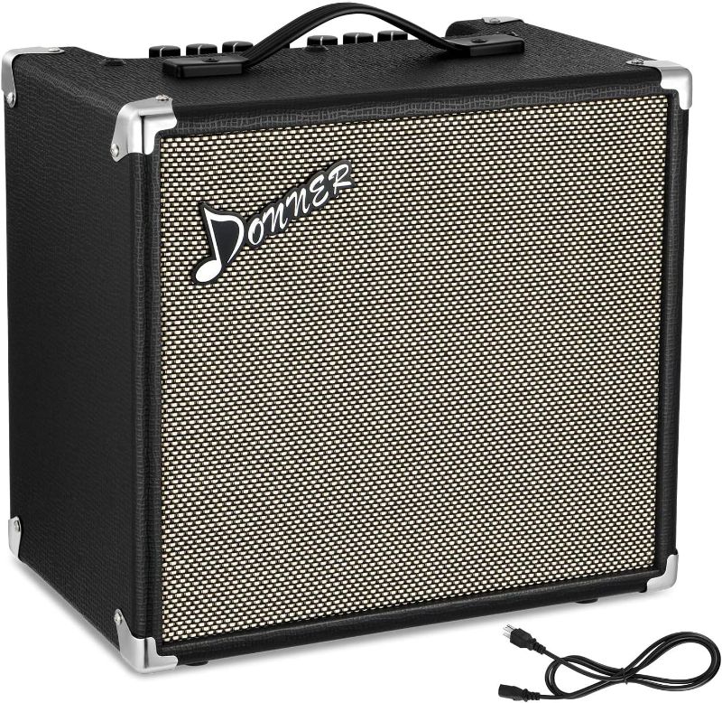 Photo 1 of Donner Bass Guitar Amp 30W Electric Bass Combo Amplifier DBA-30 with Onboard Clean and Distortion Overdrive Dual Tone Switching Practice