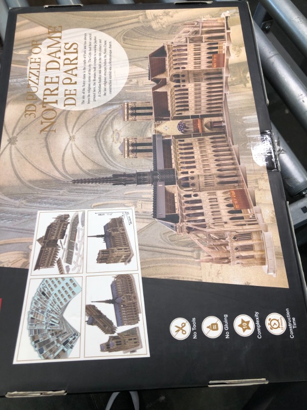 Photo 2 of CubicFun 3D Puzzle for Adults Moveable Notre Dame de Paris Church Model Kits Large Challenge French Cathedral Brain Teaser Architecture Building Puzzles, 293 Pieces