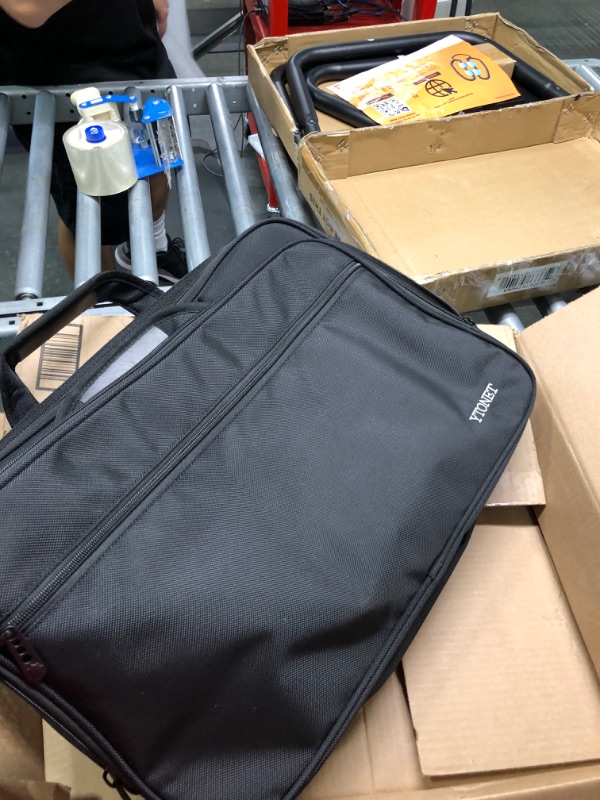 Photo 7 of 17 inch Laptop Bag, Expandable Briefcases for Men Women, Water Resistant Business Computer Bag for Men, Large Shoulder Messenger Bag for Work, Office, Travel Fits 17 15.6 Inch Laptop, Black
