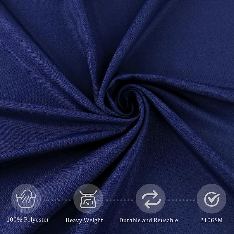 Photo 1 of 1 Thick Premium Round Tablecloth 90 Inch Round Table Covers Washable Polyester Fabric Round Table Clothes for Wedding Party Reception Banquet Buffet Restaurant (Navy Blue, 90 Inch)
