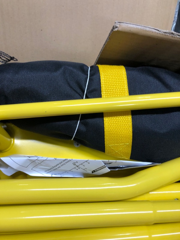 Photo 1 of A11N Portable Pickleball Net System, Designed for All Weather Conditions with Steady Metal Frame and Strong PE Net, Regulation Size Net with Carrying Bag Yellow&Black