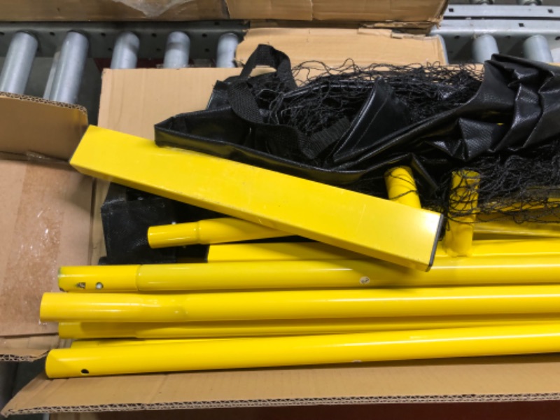 Photo 1 of A11N Portable Pickleball Net System, Designed for All Weather Conditions with Steady Metal Frame and Strong PE Net, Regulation Size Net with Carrying Bag Yellow&Black