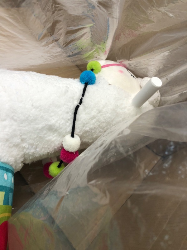 Photo 1 of Baby Rocking Horse - Pink Alpaca Baby Plush Rocker Toys, Plush Wooden Riding Horse for 18Month + Boy&Girl, Toddler Outdoor&Indooor Toy Rocker, Plush Animal Rocker, Infant Gift Alpaca (White)