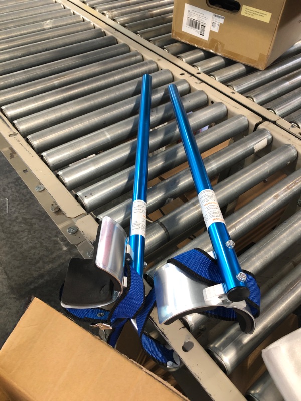 Photo 4 of 24 inch - 40 inch Professional Grade Adjustable Drywall Stilts Taping Paint Stilt Aluminum Tool Stilt for Painting Painter Taping Light Blue 24"-40" Light Blue