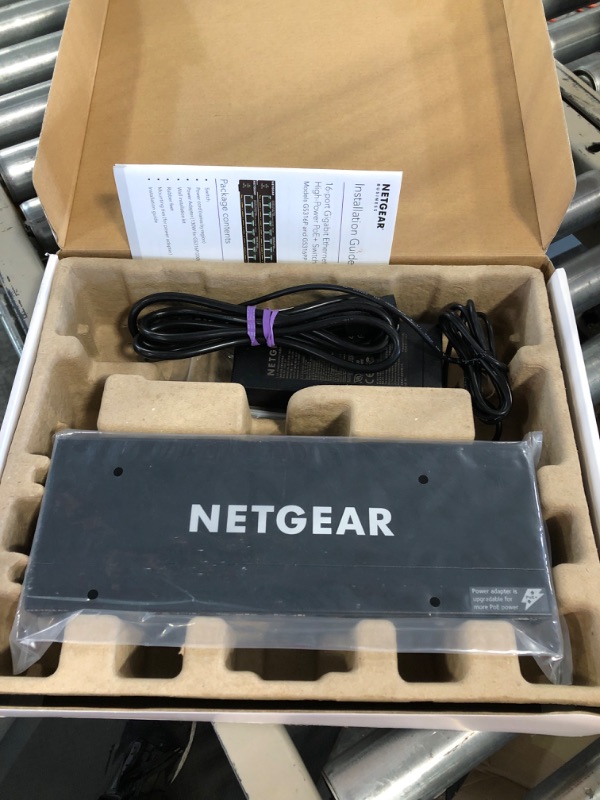 Photo 3 of NETGEAR 16-Port Gigabit Ethernet Unmanaged PoE+ Switch (GS316P) - with 16 x PoE+ @ 115W, Desktop or Wall Mount 16 port | 16xPoE+ 115W