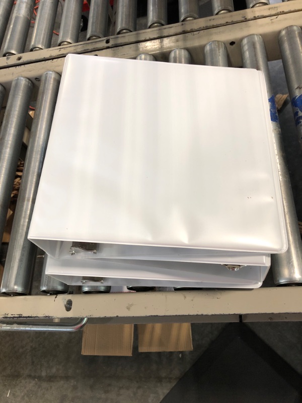 Photo 1 of 3 Ring Binders, 3 Inch Angle D-Rings, White, 3 Pack, Clear View, Pockets 3 Inch (3 Pack) White