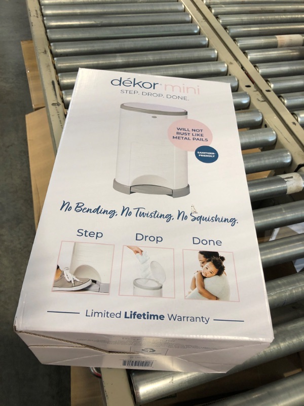 Photo 2 of Dekor Mini Hands-Free Diaper Pail | White | Easiest to Use | Just Step – Drop – Done | Doesn’t Absorb Odors | 20 Second Bag Change | Most Economical Refill System White Diaper Pail