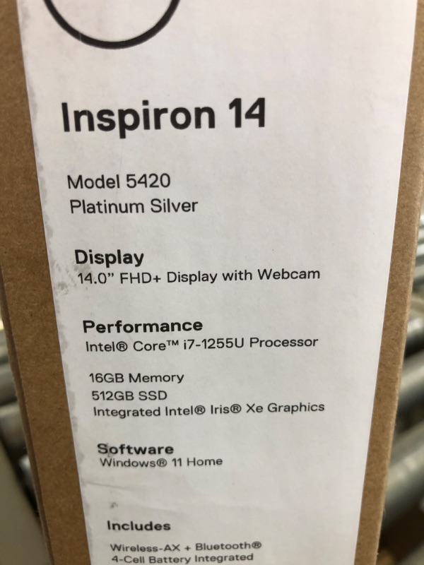 Photo 4 of Dell Inspiron 14 5420 14 inch Student Laptop - 2.2K Display, Intel Core i7-1255U, 16GB DDR4 RAM, 512GB SSD, NVIDIA GeForce MX570, HDMI, USB-C, Bluetooth, Wi-Fi 6, Windows 11 Pro - Silver Core i7-1255U 16 GB 512 GB GeForce MX570 Win 11 Pro