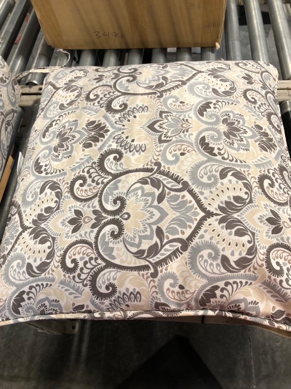 Photo 3 of Arden Selections Outdoor Deep Seating Cushion Set 24 x 24, Neutral Aurora Damask 24 x 24 Neutral Aurora Damask