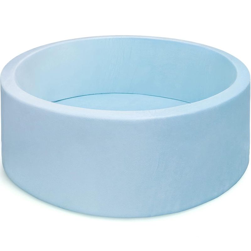Photo 1 of Foam Ball Pit for Toddlers, Memory Foam Ball Pit for Kids Babies Soft Children Round Playpen 35 x 12 inch, Baby Blue - (Balls NOT Included)
