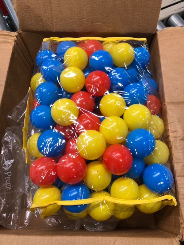 Photo 1 of Hovenlay 100 Ball Pit Balls Phthalate Free BPA Free Crush Proof Plastic - Bright Colors in Reusable Play Toys for Kids with Storage Bag Red, Yellow, Blue