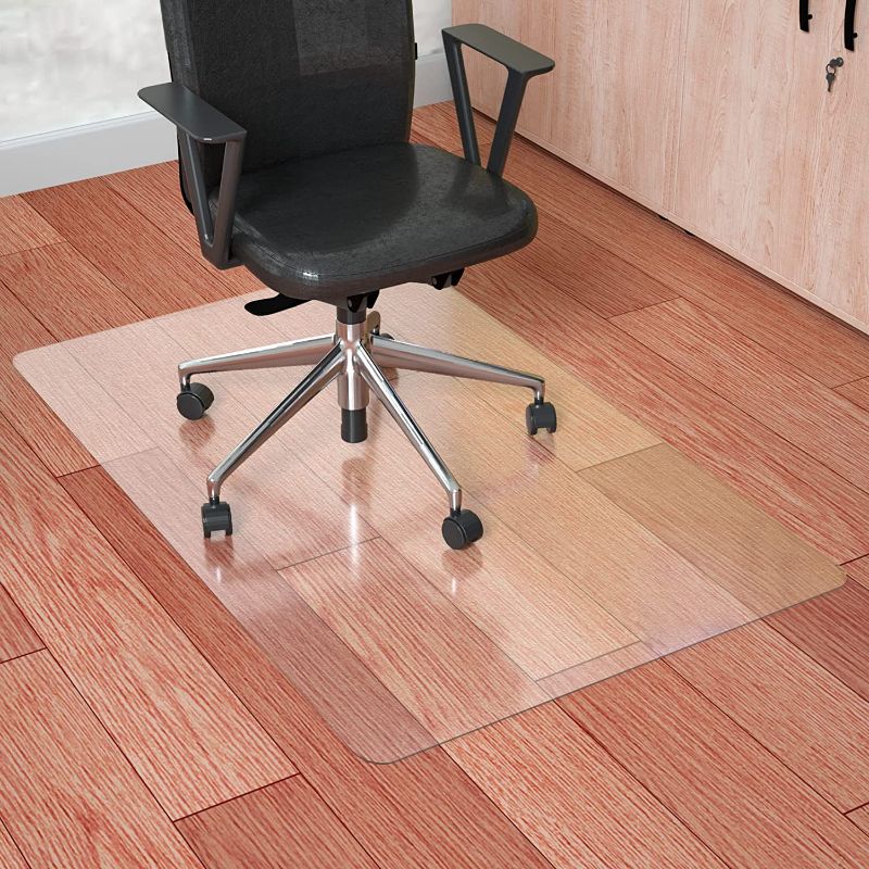 Photo 1 of 100pointONE Office Chair Mat for Hardwood Floor, 48” x 30” Clean Desk Chair Mat for Office & Home-Easy Glide and Flat Without Curling (30" X 48" Rectangle)