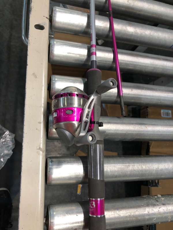 Photo 3 of Zebco 33 Spincast Reel and 2-Piece Fishing Rod Combo, Comfortable EVA Handle, Quickset Anti-Reverse Fishing Reel with Bite Alert 6 Foot - Spincast - Pink (2014)