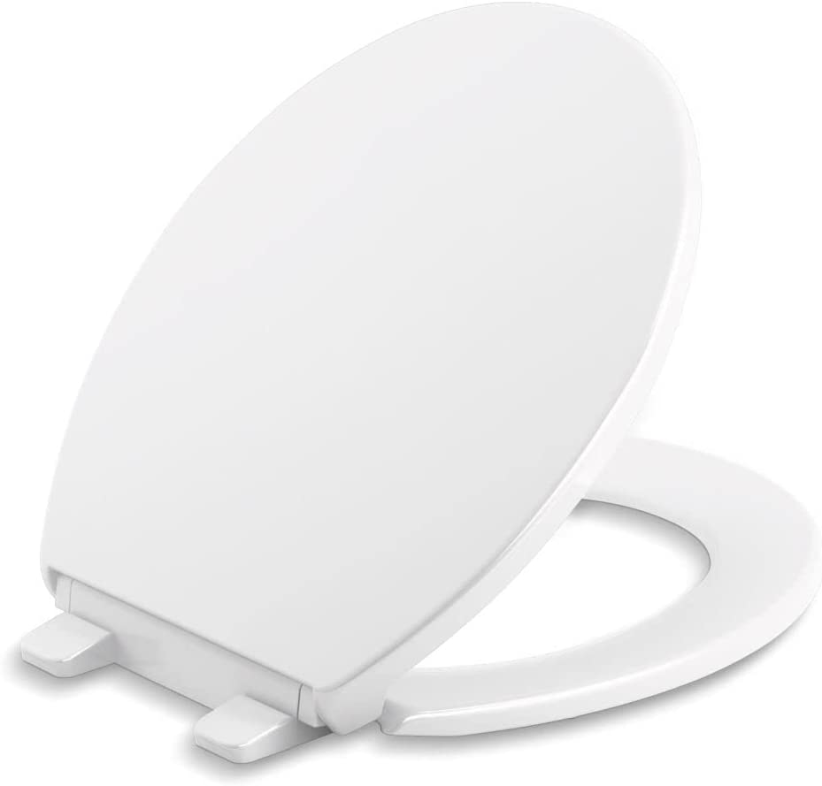 Photo 1 of Brevia Round Toilet Seat with Grip-Tight Bumpers, Quick-Attach Hardware, White ,1 Count(Pack of 1)