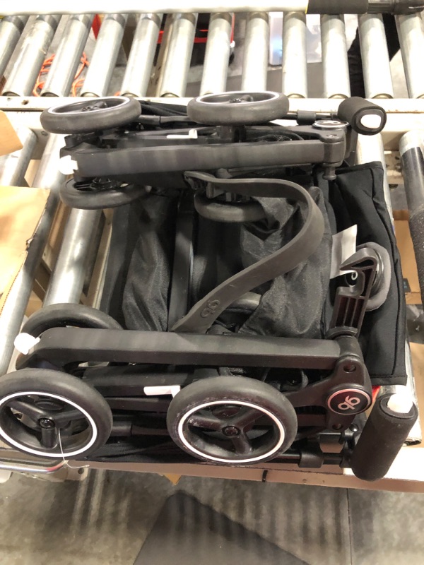 Photo 1 of gb Pockit+ All-Terrain, Ultra Compact Lightweight Travel Stroller with Canopy and Reclining Seat in Velvet Black Velvet Black Pockit+ All Terrain