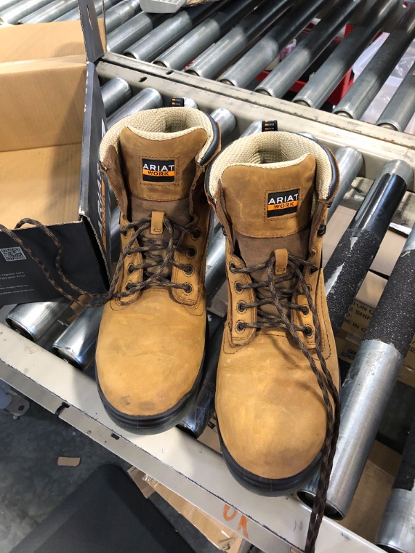 Photo 1 of Ariat Men’s Turbo 6” Waterproof Carbon Toe Work Boots – Durable Leather Boot 11.5 Aged Bark
