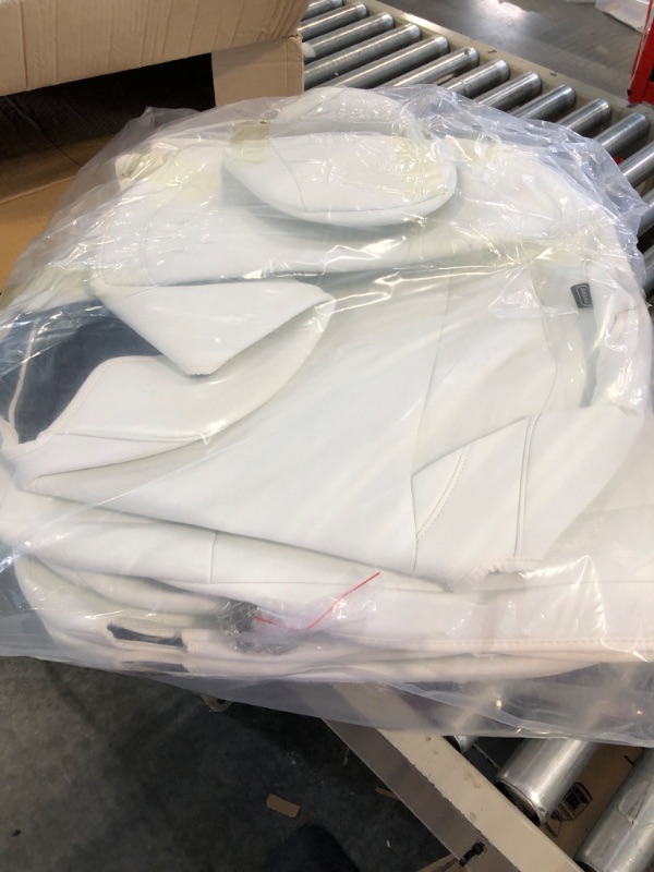 Photo 4 of Maysoo Tesla Seat Covers Model Y White Car Seat Covers(White-Organosilicon,Model Y(Full Set)) White Organosilicon model Y(full set)