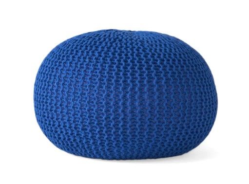 Photo 1 of ABENA KNITTED COTTON POUF Ottoman Hand Knitted 100% Cotton Pouf Foot Stool - Knitted Bean Bag - Floor Chair for Living Room Bedroom - Foot Rest for Couch