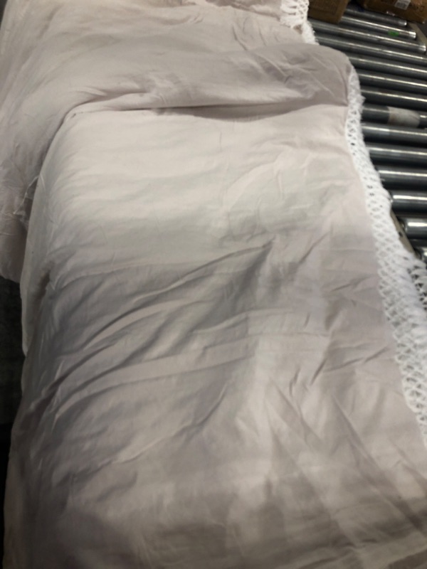 Photo 4 of 2-Piece Ruffled Comforter Bedding Set with Pillow Sham, Full/Queen, Wheat Wheat Full/Queen Comforter Set
